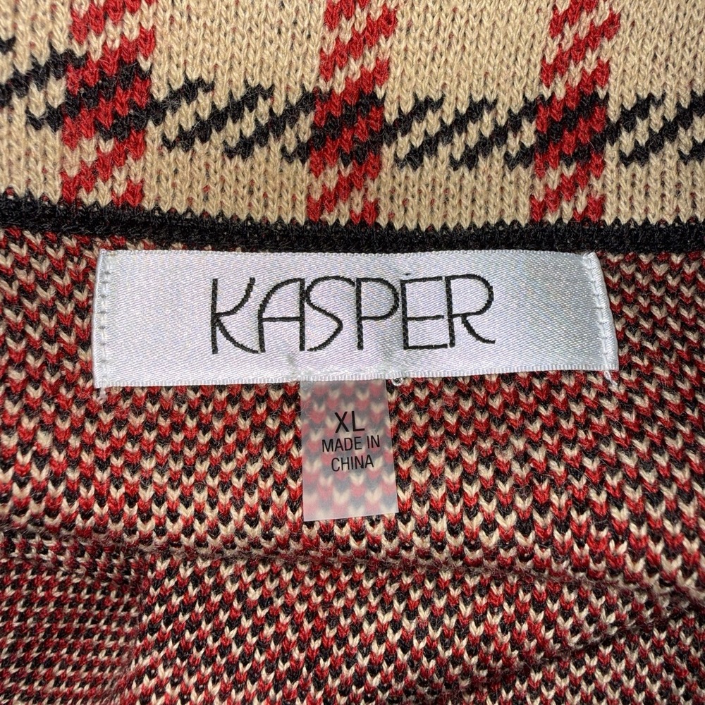 NWT Kasper Womens Plaid Open Front Long Line Cardigan Sweater XL Lightweight - Picture 4 of 11